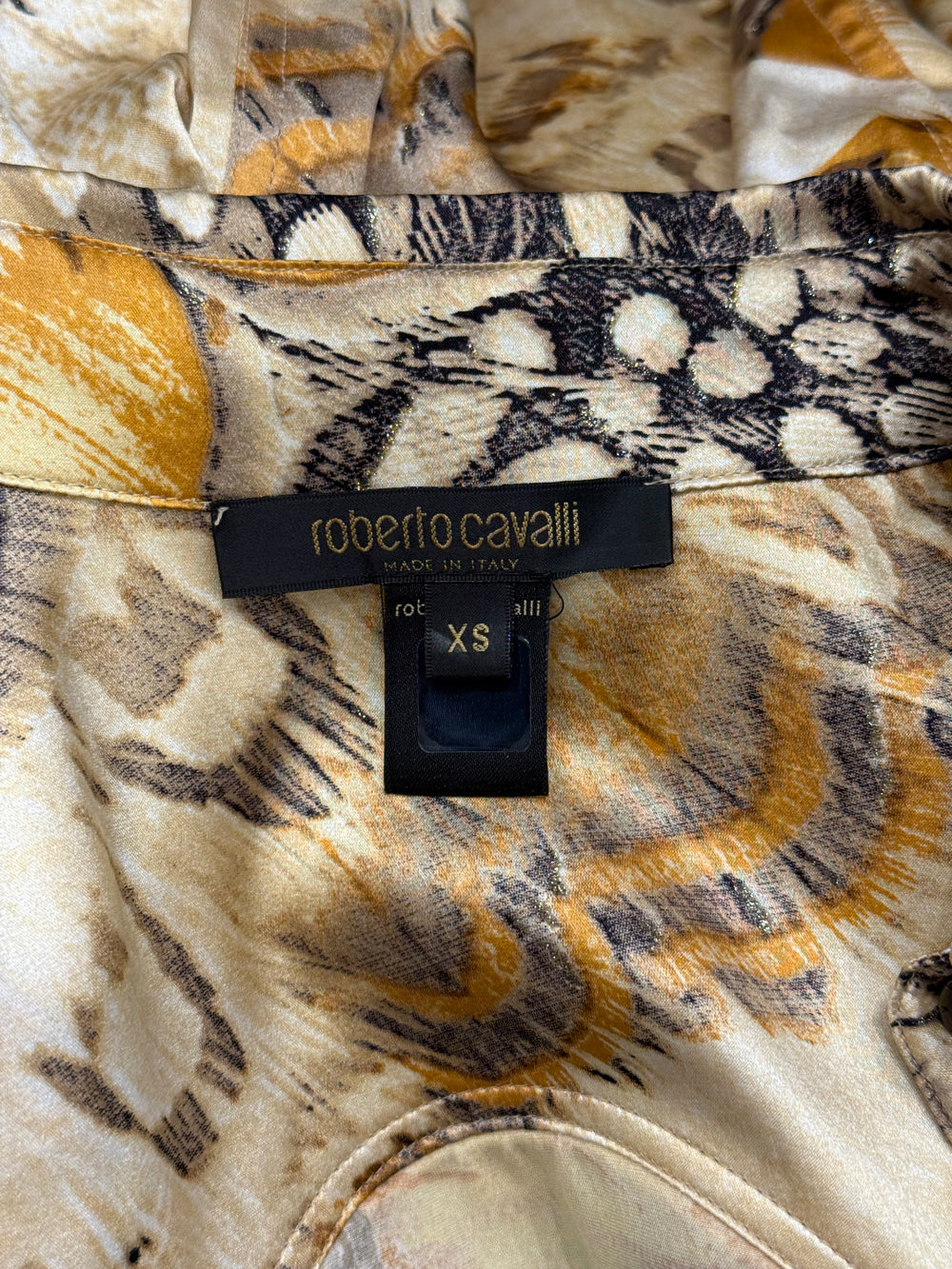 2004 Roberto Cavalli feather silk shirt