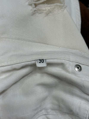 2000s Helmut Lang distressed white jeans