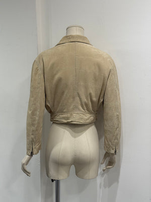 A/W1994 Gianni Versace cropped crocodile embossed leather jacket