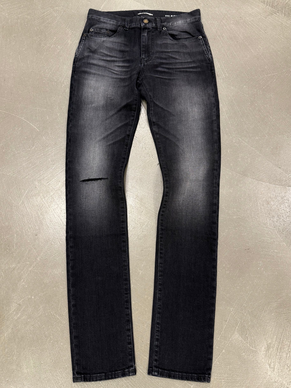 2018 Saint Laurent “D02” faded distressed black pants