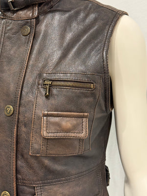 2000S Dolce & Gabbana military cargo leather vest