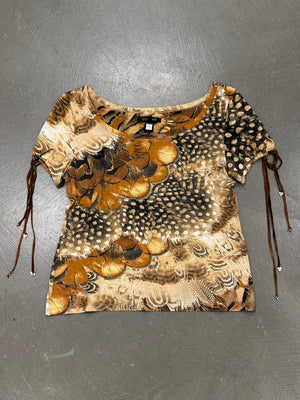 S/S2004 Roberto Cavalli feather print set