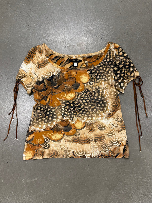 S/S2004 Roberto Cavalli feather print set