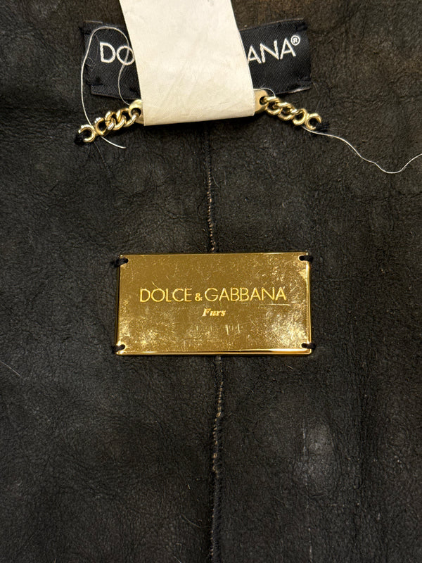 2000s Dolce & Gabbana real fur leather vest