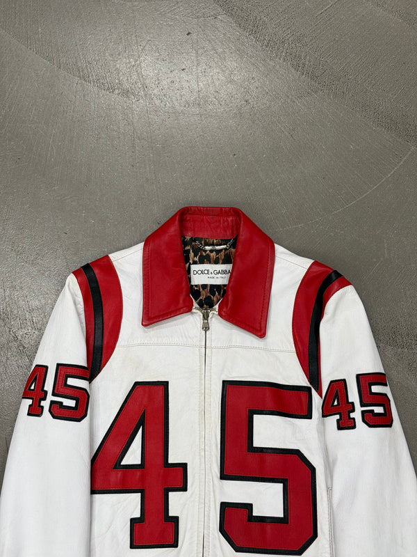 2001 Dolce & Gabbana “45” runway leather racing jacket