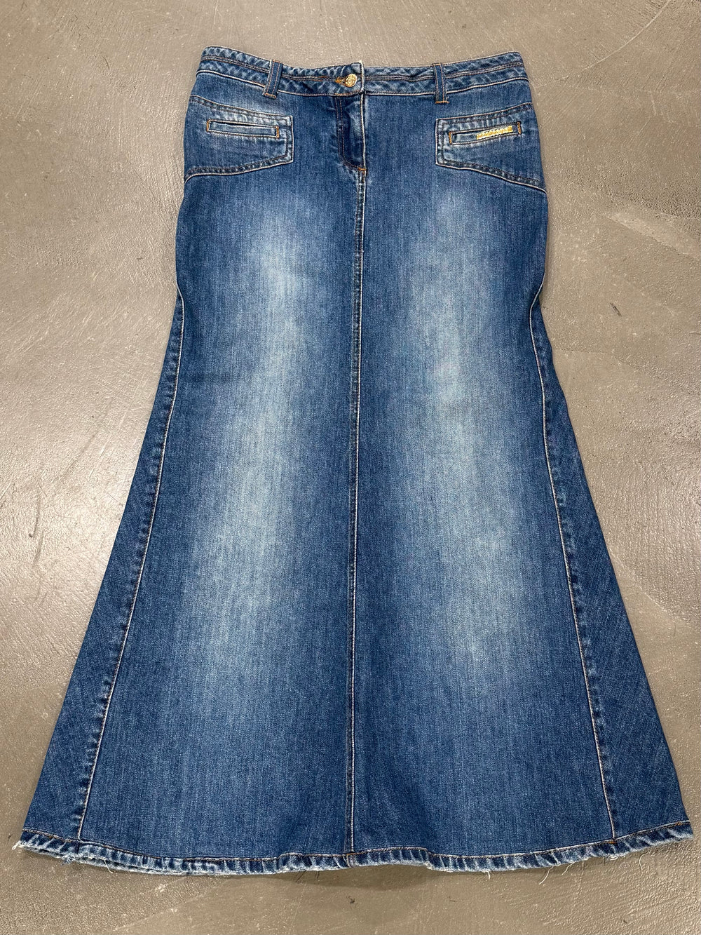 2008 Roberto Cavalli long denim skirt