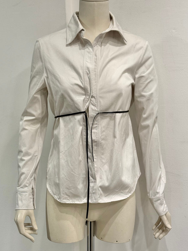 2000s Gucci by Tom Ford leather cord shirt