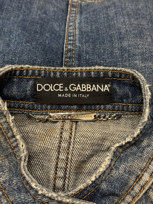 2000s Dolce & Gabbana distressed denim utility jacket