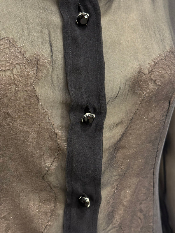 2000s Dolce & Gabbana Silk lace hybrid shirt