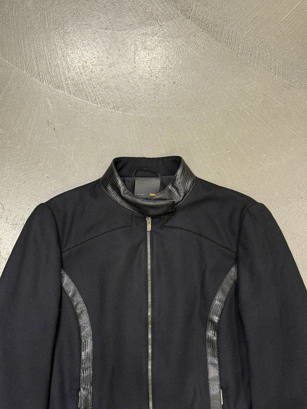 2003 Fendi paneled biker jacket with leather details