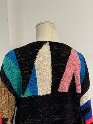 F/W1994 Chanel geometric color-block intarsia sweater