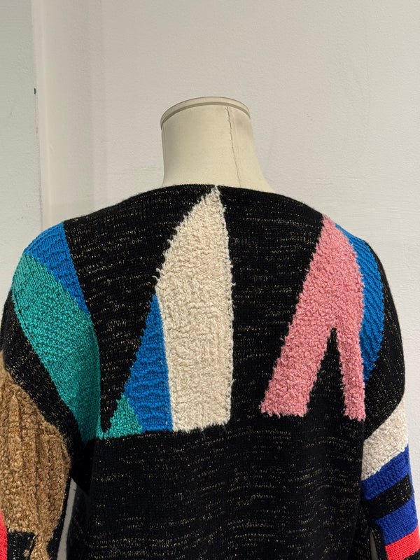 F/W1994 Chanel geometric color-block intarsia sweater