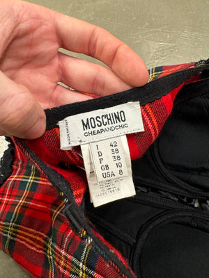 1990s Moschino checkered corset