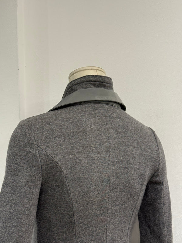 2000s Brunello Cucinelli layered wool zip blazer