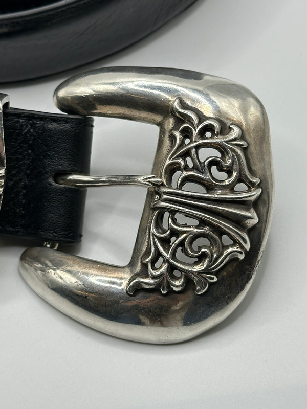 Chrome Hearts 4-piece western 925 silver leather belt