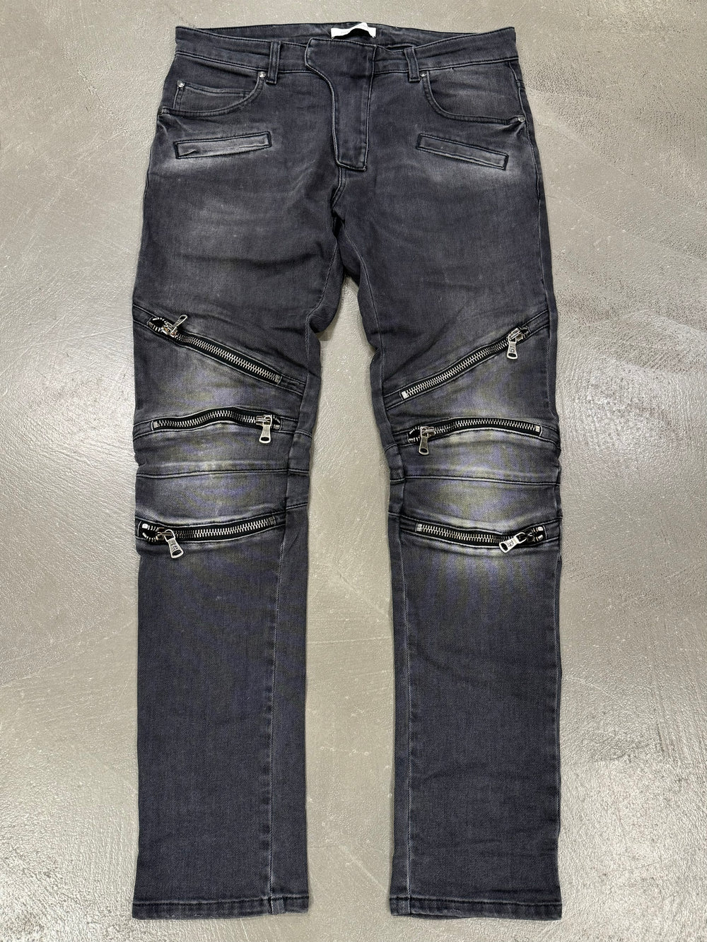 2010s Pierre Balmain biker zipper denim