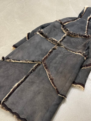 A/W1999 Roberto Cavalli oversized patchwork shearling coat