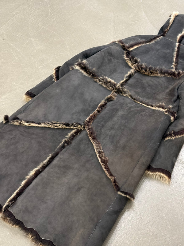 A/W1999 Roberto Cavalli oversized patchwork shearling coat