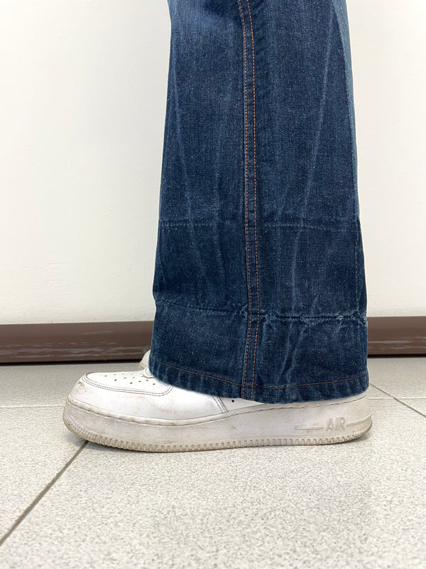 SS2003 Jean Paul Gaultier flared patchwork jeans