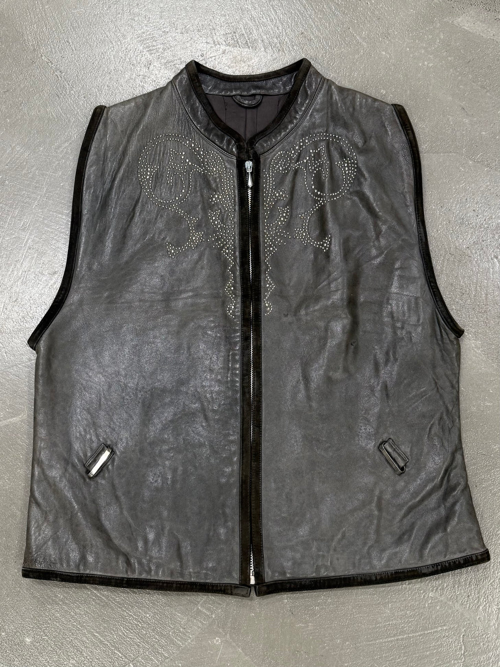 1980s Gianni Versace studded leather vest