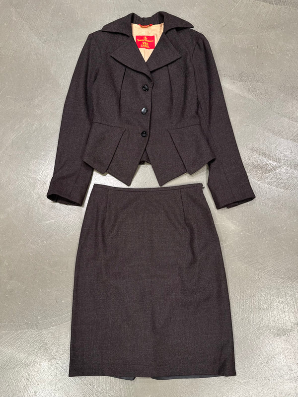 1990s Vivienne Westwood red label set jacket + skirt