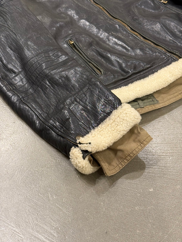 A/W2005 Dolce & Gabbana runway hybrid reconstructed military leather jacket