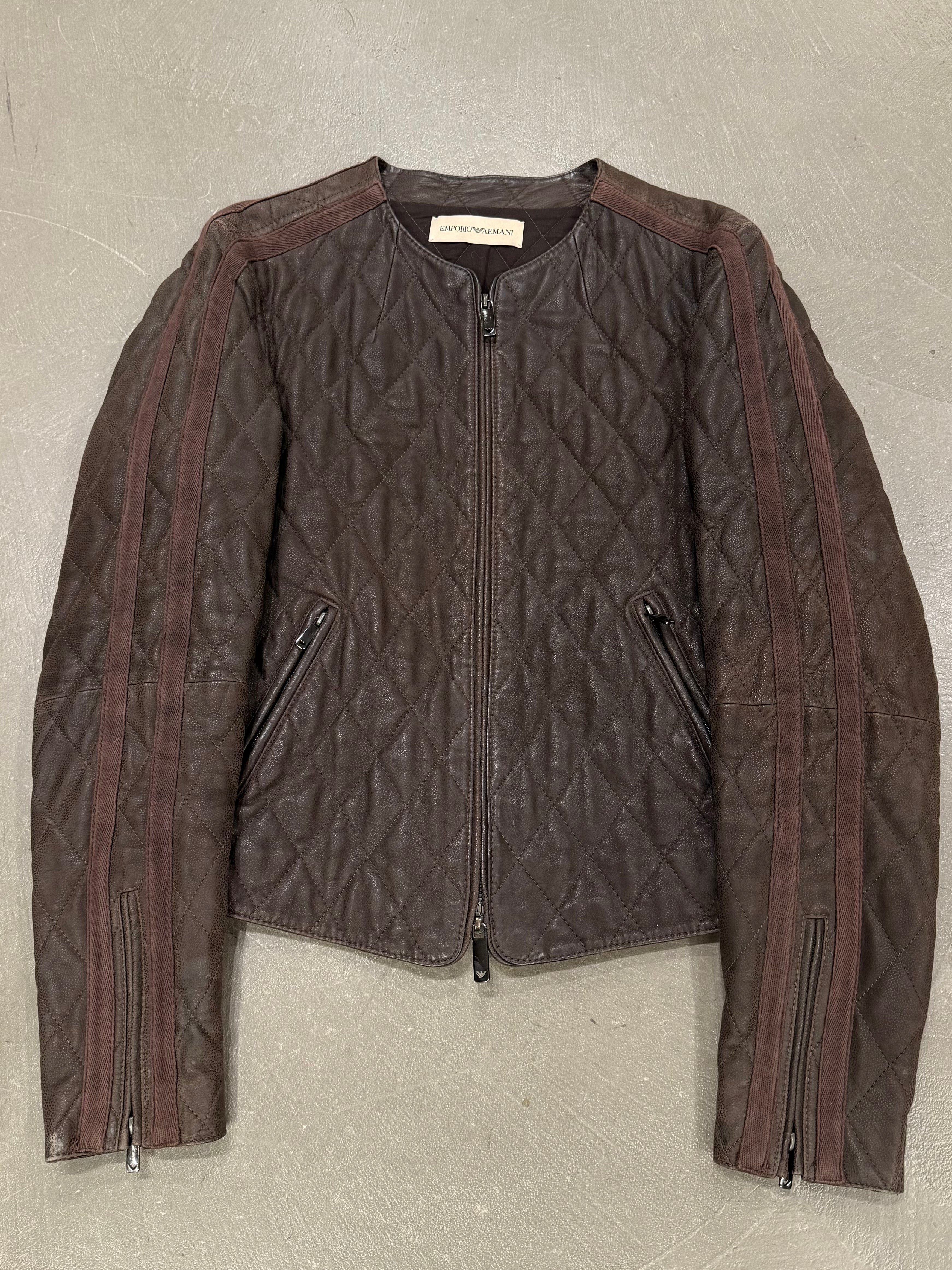 2004 Emporio Armani biker leather jacket