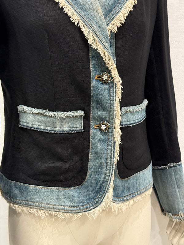 2000s Dolce & Gabbana hybrid jacket with jewels