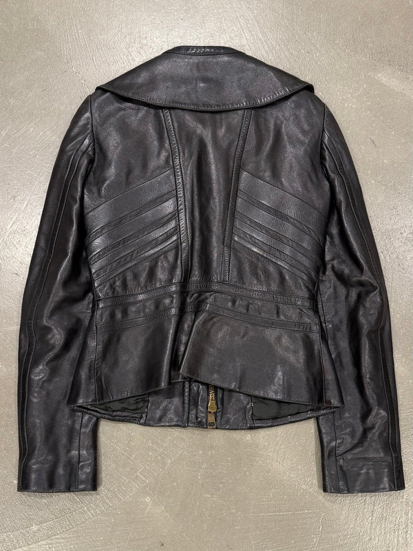 A/W2003 Gucci by tom Ford paneled moto leather jacket