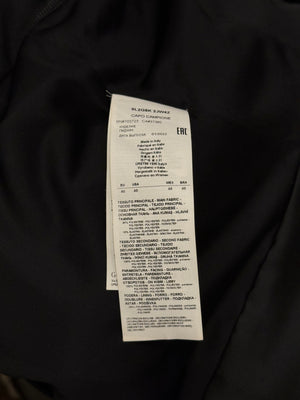 2022 Emporio Armani velvet napoleon jacket with feather trim