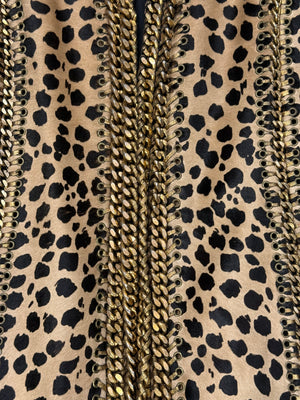 A/W2010 Balmain by Christophe Decarnin leopard pony hair metal chain jacket