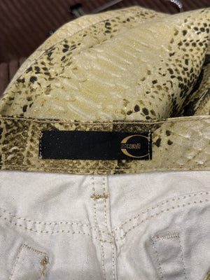 2000s Cavalli snakeskin print flared jeans