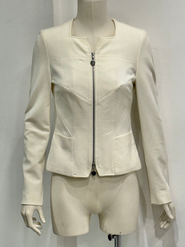 2000s Gianni Versace back zip structured paneled jacket