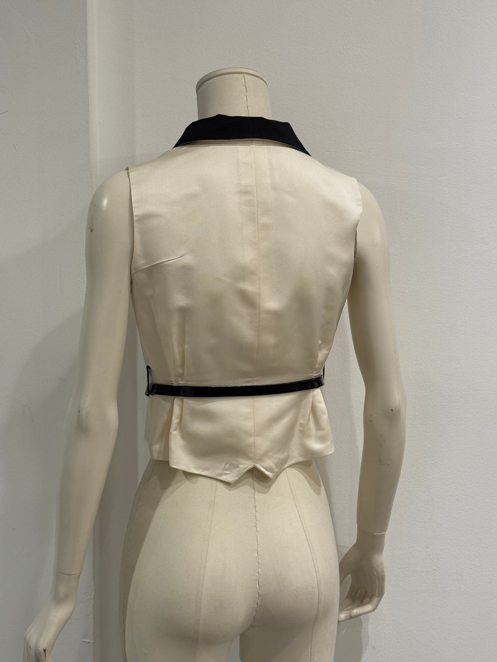 Chanel double breasted gilet with leather belt