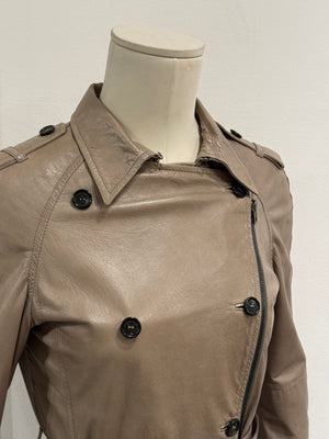 2000s Miu Miu leather trench coat