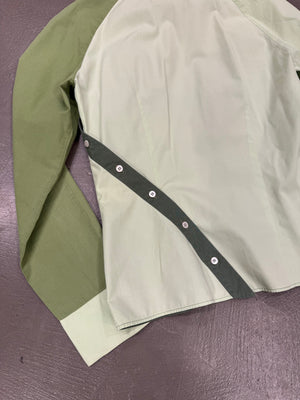1990s Alexander McQueen asymmetrical color block shirt