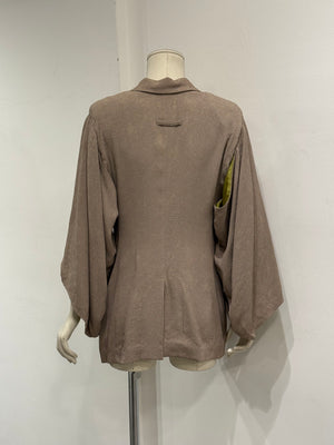 2000s Jean Paul Gaultier wrinkle skin wide sleeve set (jacket + pants)