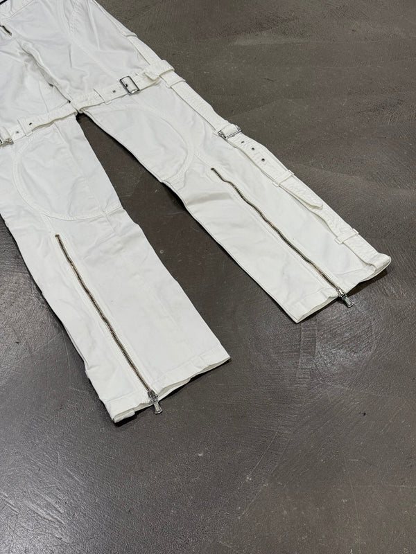 2000s Versace bondage white pants