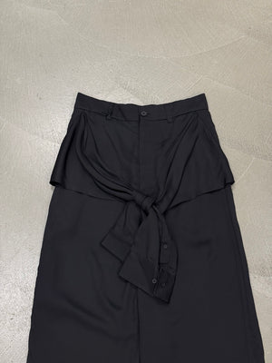S/S2023 Balenciaga knot-front hybrid shirt wide leg pants