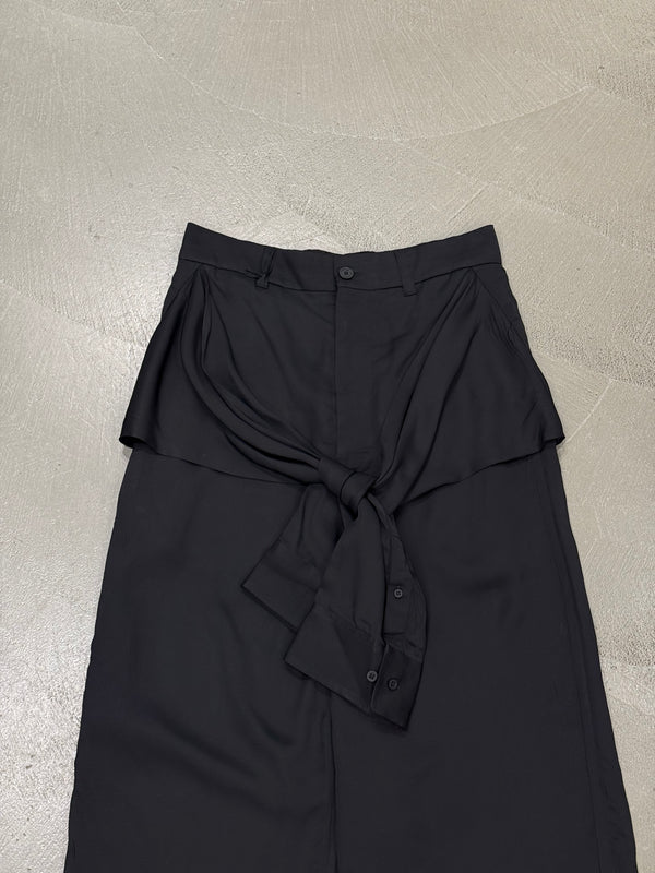 S/S2023 Balenciaga knot-front hybrid shirt wide leg pants