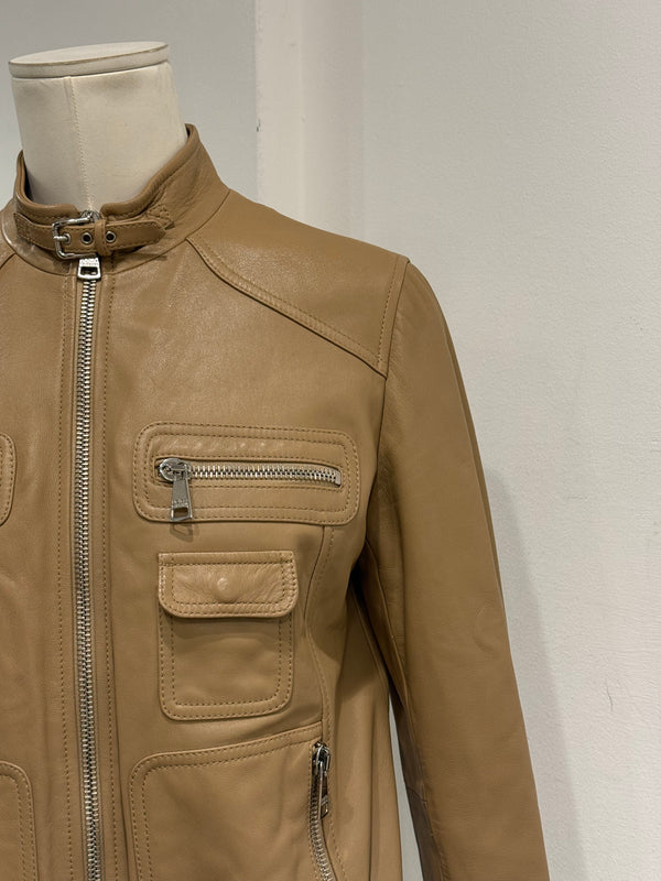 2000s Dolce & Gabbana multi pocket leather jacket
