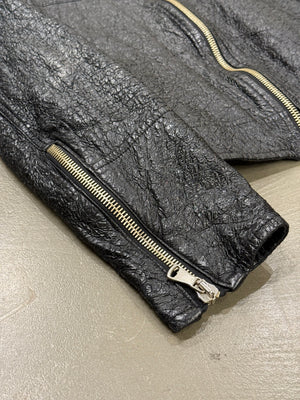 2000s Dolce & Gabbana faux leather wrinkle jacket