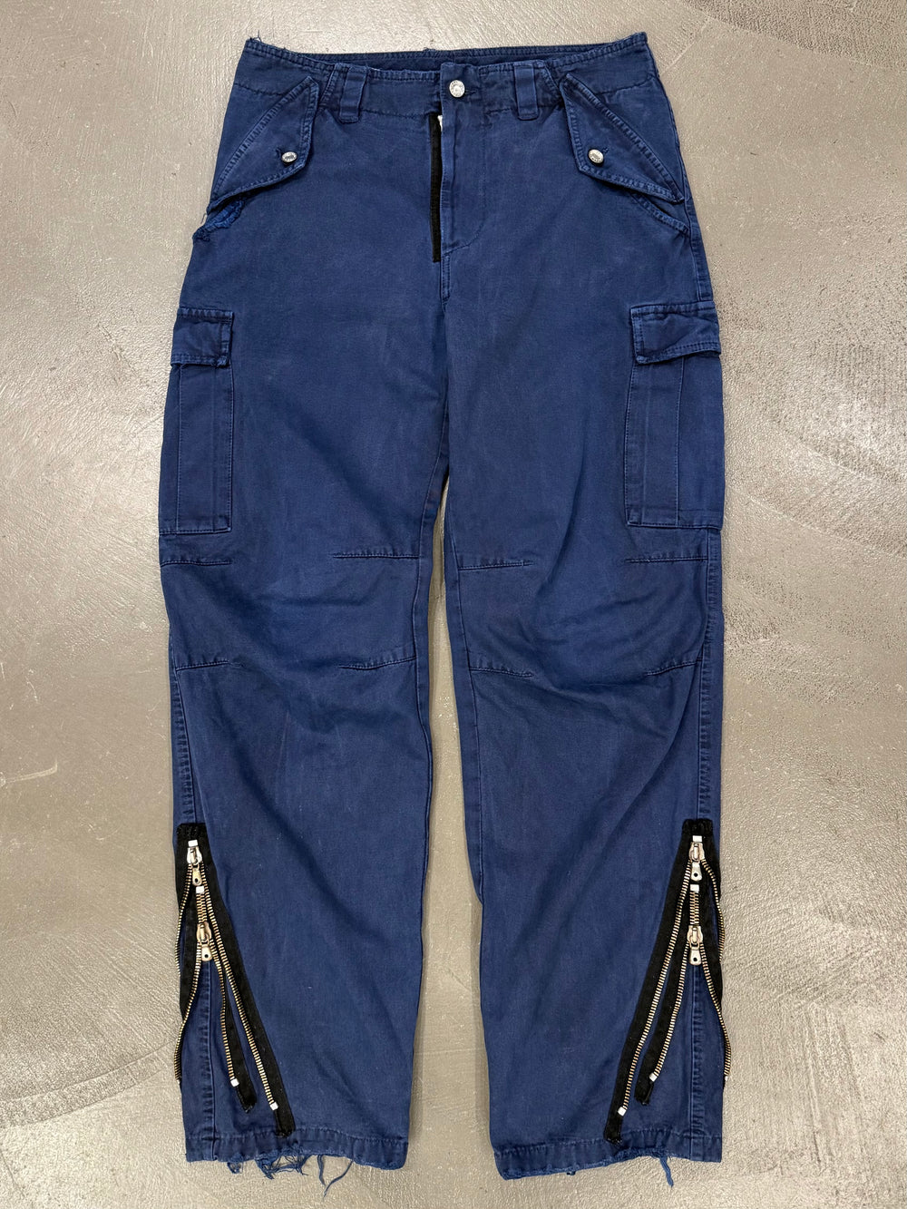 2000s Dolce & Gabbana double ankle zipper wide cargo pants