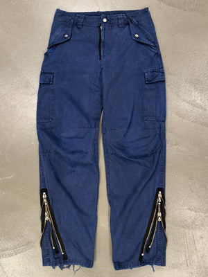 2000s Dolce & Gabbana double ankle zipper wide cargo pants
