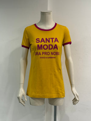 F/W2018 Dolce & Gabbana Fashion Devotion "Santa Moda" runway graphic t-shirt