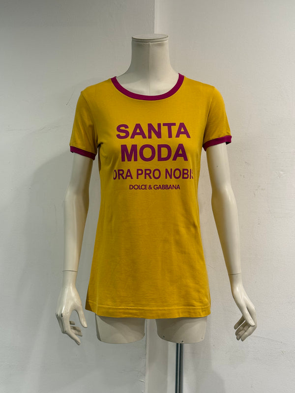 F/W2018 Dolce & Gabbana Fashion Devotion "Santa Moda" runway graphic t-shirt