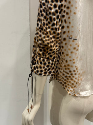 2000s Roberto Cavalli Leopard Print silk shirt
