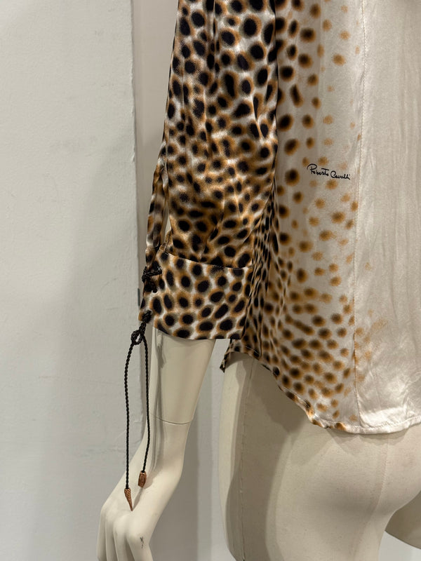 2000s Roberto Cavalli Leopard Print silk shirt