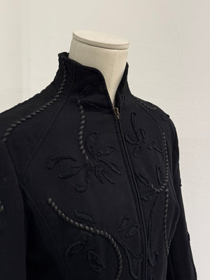 2000s Roberto Cavalli embroidered lace up jacket