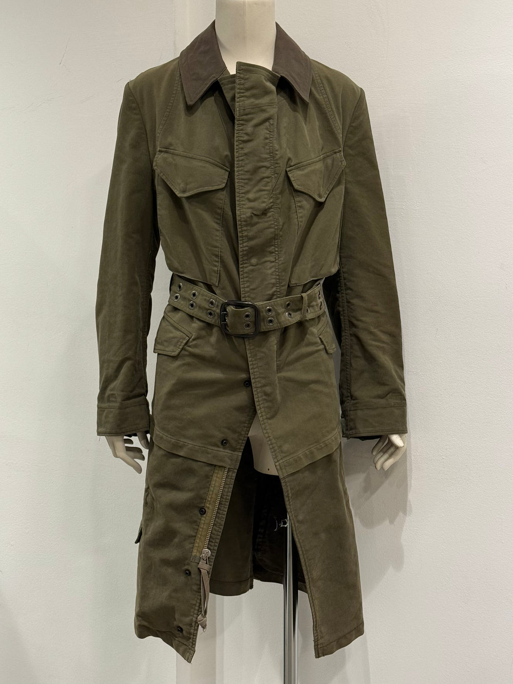 A/W2006 Junya Watanabe deconstructed military coat with belted waist